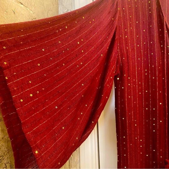 PilyQ PQ Swim Angelica Sequined Tunic Burgundy Sangria NEW NWT SZ M/L - Picture 9 of 11